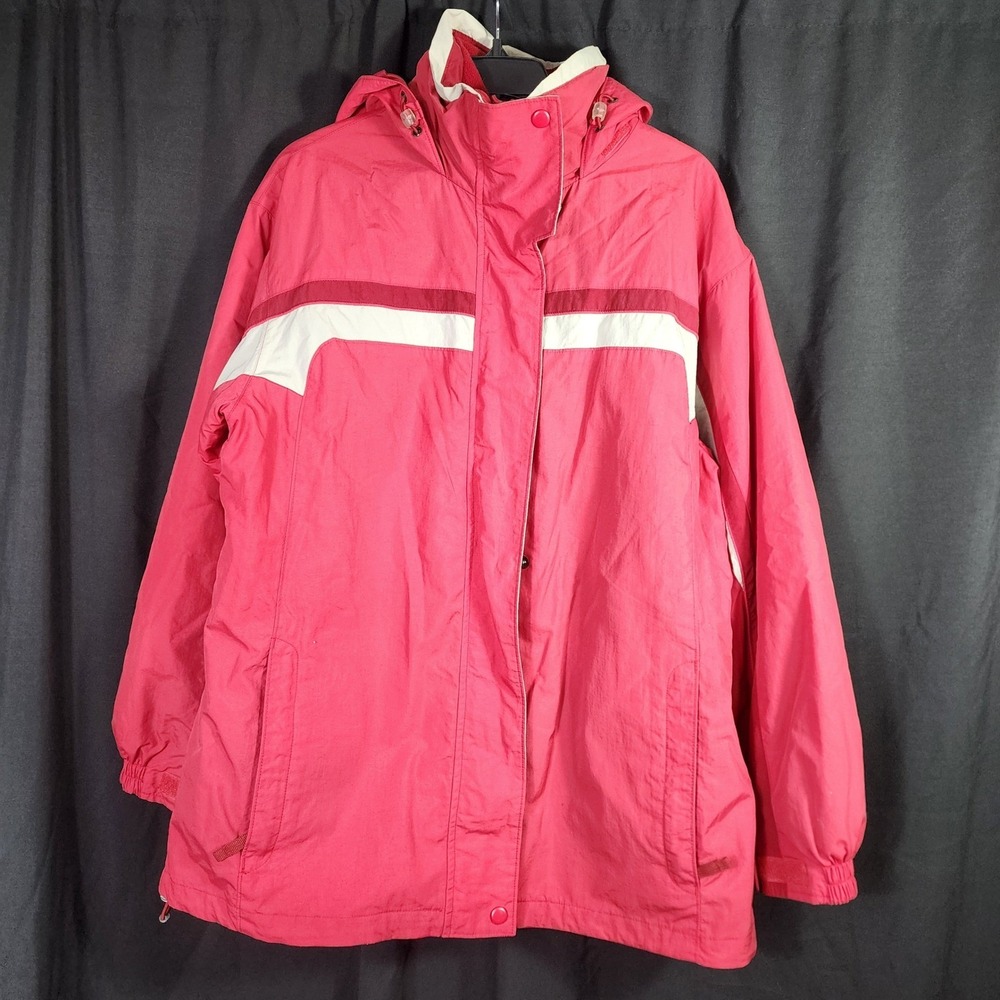 North Crest‎ Women's Pink Hooded Jacket Size Large Full Zip Snow Ski Removable